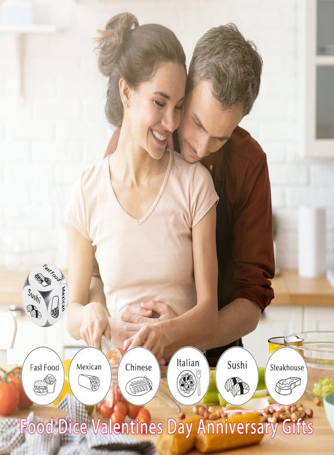 ONFAON Stocking Stuffers Food Decision Dice Decider for Couple,Valentines Day Gifts for Him Her Wedding Anniversary Steel Date Night Gifts for Husband Wife,Christmas Valentines Birthday for Women Men - Image 2